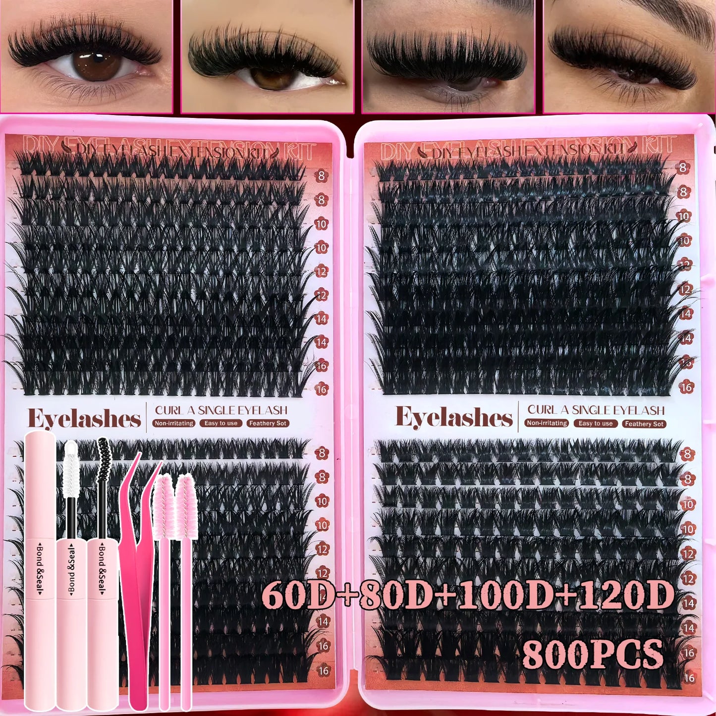 320/600/790 Cluster Lashes Kit – Daily & Party Essential with Mix-and-Match Lengths! Perfect for Effortless Glam Anytime