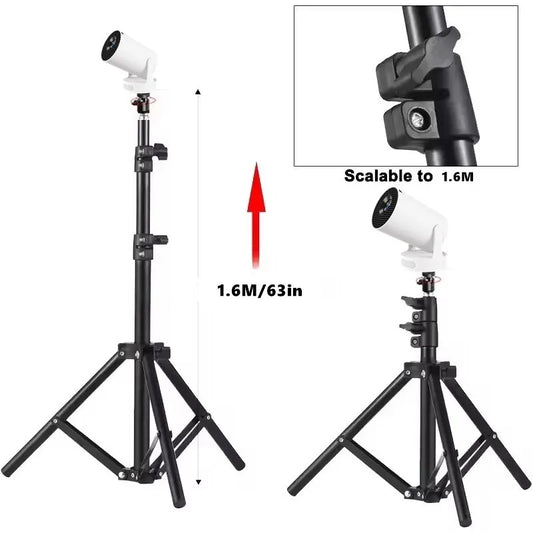 Xiaohui 50cm-160cm Universal Portable Bracket for HY300 Mini Projector Tripod Stand Mount Max Load-Bearing 3.3 Pounds