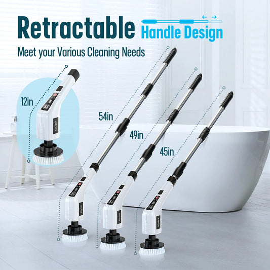 Electric Cleaning Brush Cordless Handheld Shower Scrubber Spin Cleaner Multifunctional Cleaner with 8PCS Heads Bathroom Kitchen