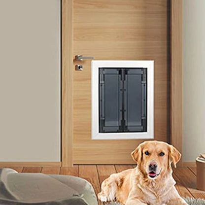 Dogs Door with Flap Heavy Duty Doors Large Aluminum Pet Door Energy Efficient Durable for Exterior Outdoor Indoor Wall Door