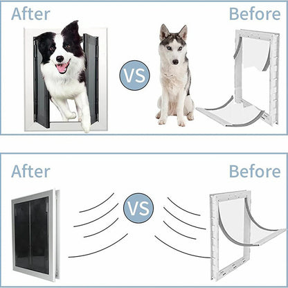 Dogs Door with Flap Heavy Duty Doors Large Aluminum Pet Door Energy Efficient Durable for Exterior Outdoor Indoor Wall Door