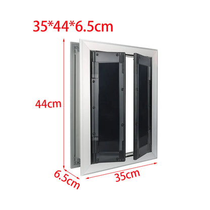 Dogs Door with Flap Heavy Duty Doors Large Aluminum Pet Door Energy Efficient Durable for Exterior Outdoor Indoor Wall Door