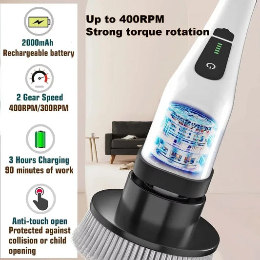 Cordless Electric Spin Scrubber For Kitchen Bathroom Toilet Tile Grout Cleaning Household Multipurpose Power Brush