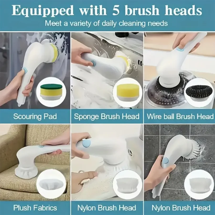 Electric Spin Scrubber, Power Shower Scrubber for Bathroom, Kitchen, Tile, Sink, Bathtub & Grout