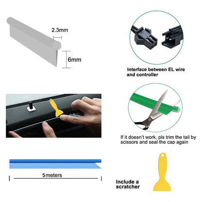 Product packaging with measurements and usage instructions on a white background