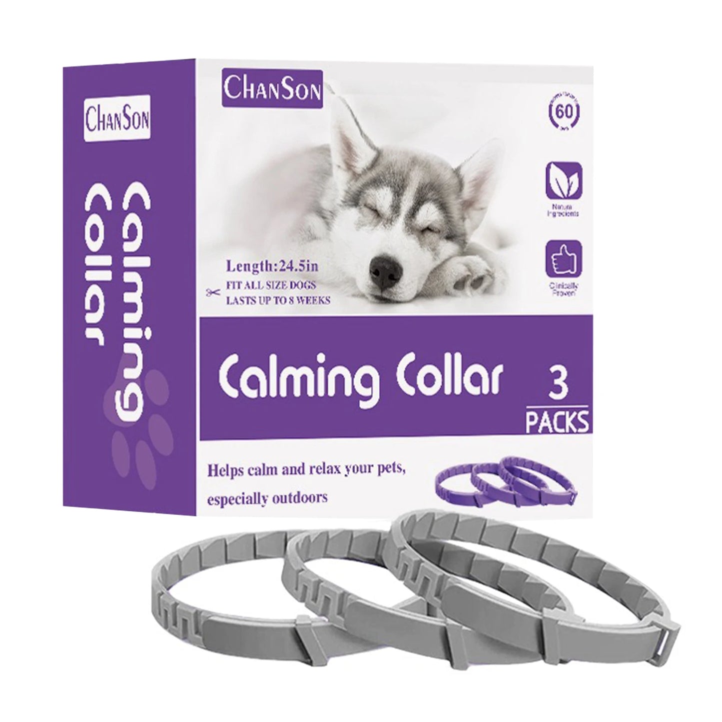 Dogs Calming Pheromones Collar Relieve Reduce Anxiety Stress Adjustable Relaxing Comfortable Collar Breakaway Design For Pet