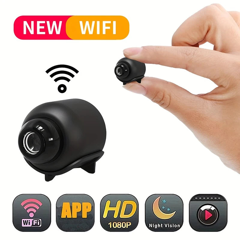 Portable wireless mini spy camera with WiFi connectivity and night vision features