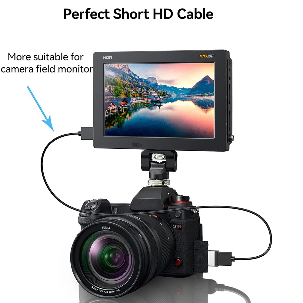 Portable UHD Cable 2.0 4K@60Hz 19+1Core OD3.2mm Ultra-thin Mini/Micro HDMI-compatible Cord for PC Camera DV Tablet HDTV Monitor