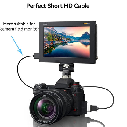 Portable UHD Cable 2.0 4K@60Hz 19+1Core OD3.2mm Ultra-thin Mini/Micro HDMI-compatible Cord for PC Camera DV Tablet HDTV Monitor