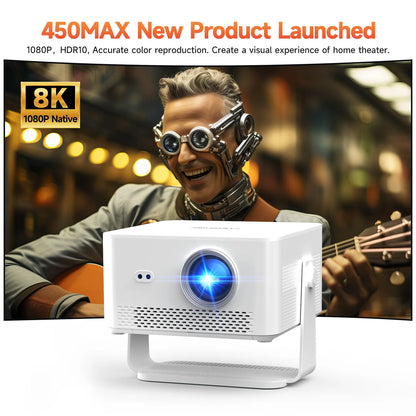Magcubic HY450MAX 1100ANSI Android 14 Portable Outdoor Projector 1080P Auto Focus 8K Support WIFI6 Beam Mini Projector