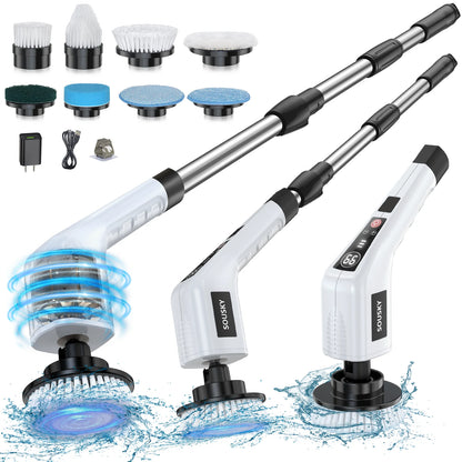 Electric Cleaning Brush Cordless Handheld Shower Scrubber Spin Cleaner Multifunctional Cleaner with 8PCS Heads Bathroom Kitchen