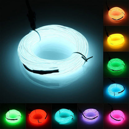 Spool of LED strip light with color-changing options on a dark background