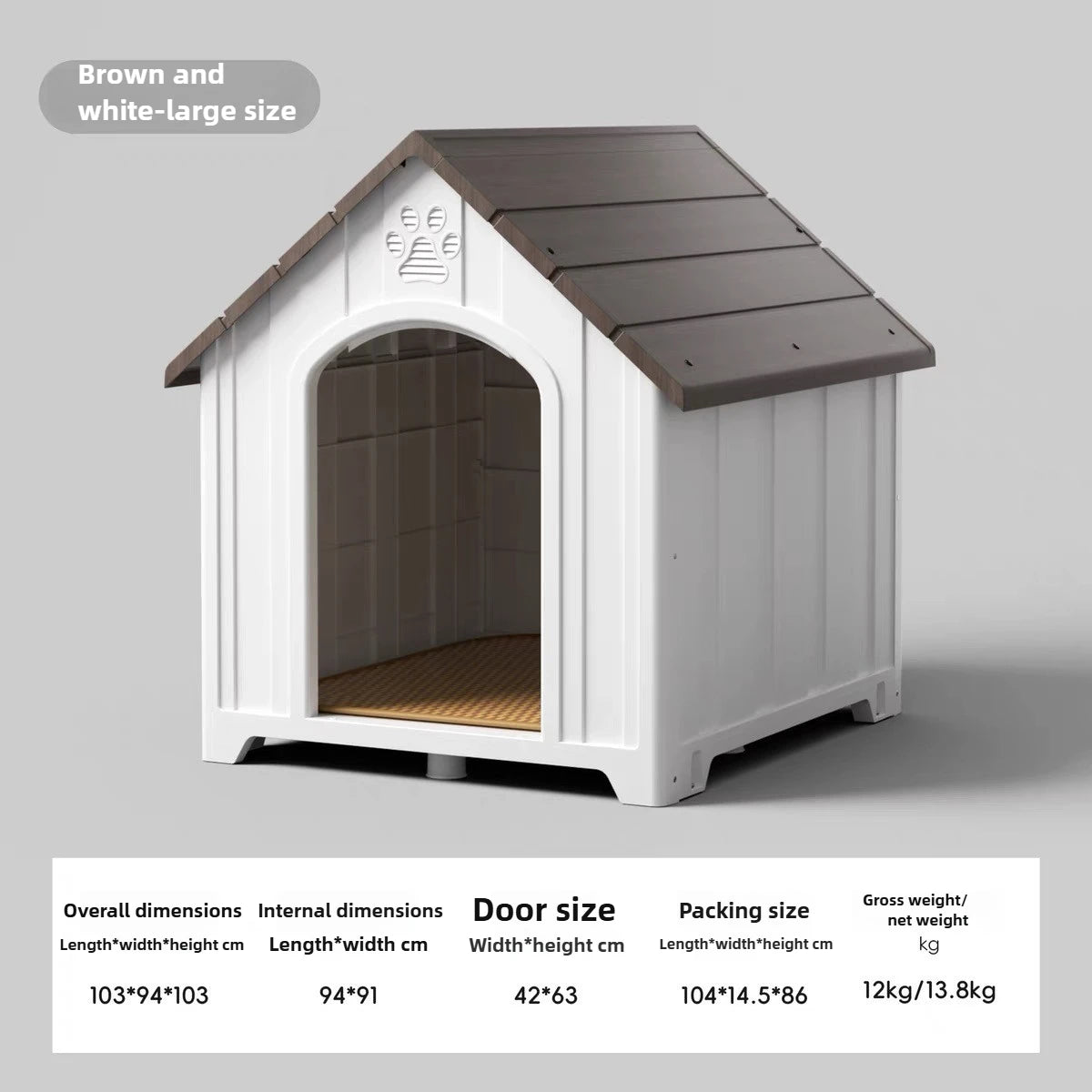 Dog House Outdoor Dogs Kennel Waterproof and Sun-proof Dogs Cage Solid and Firm Dog Accessories Moisture-proof Pet Supplies